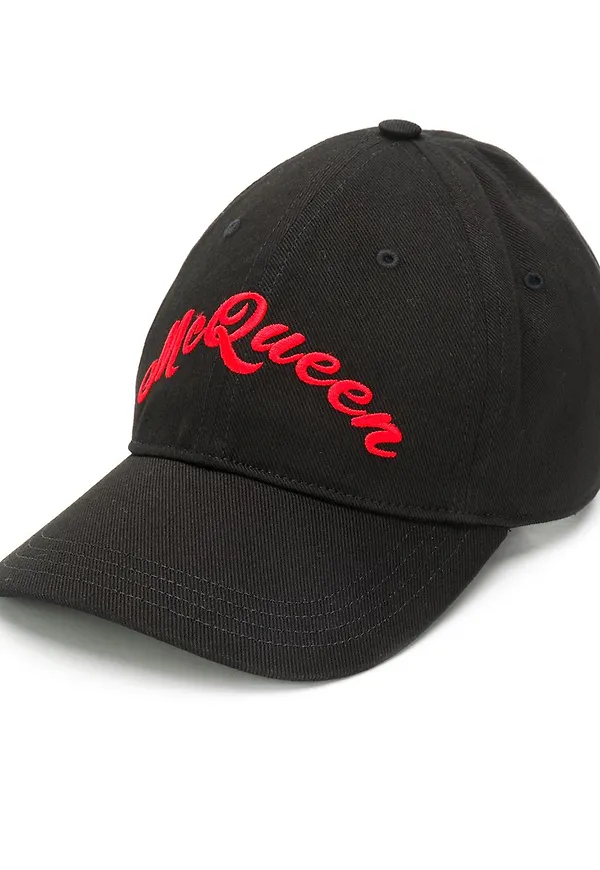 Alexander McQueen ikonisk broderad basebollkeps - Svart