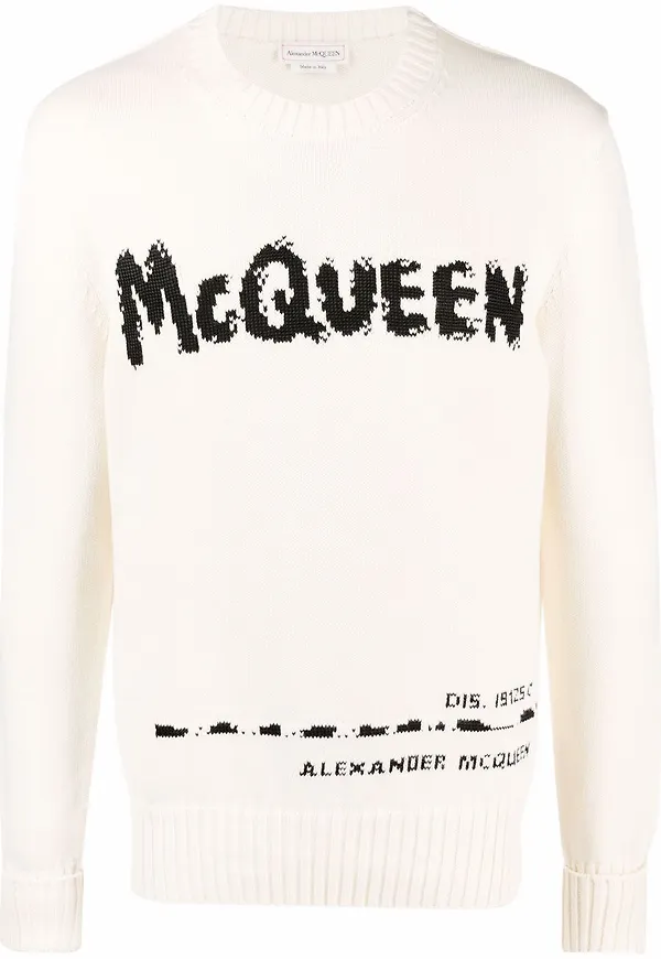 Alexander McQueen intarsiastickad tröja - Neutral