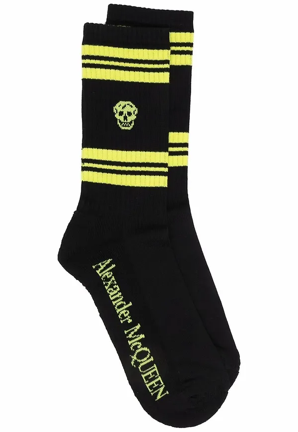 Alexander McQueen intarsiastickade ankelstrumpor - Svart