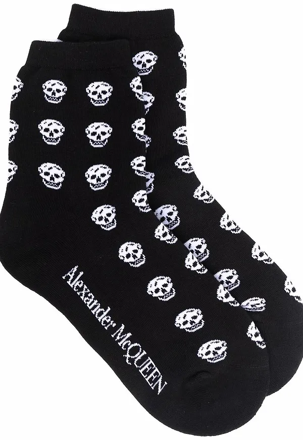 Alexander McQueen intarsiastickade ankelstrumpor - Svart