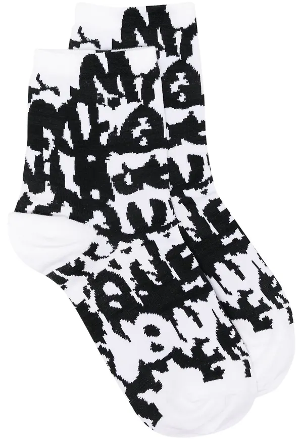 Alexander McQueen intarsiastickade strumpor - Vit