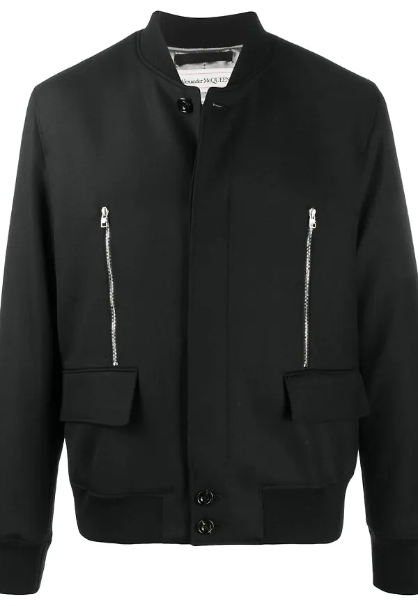 Alexander McQueen jacka med dragkedja - Svart