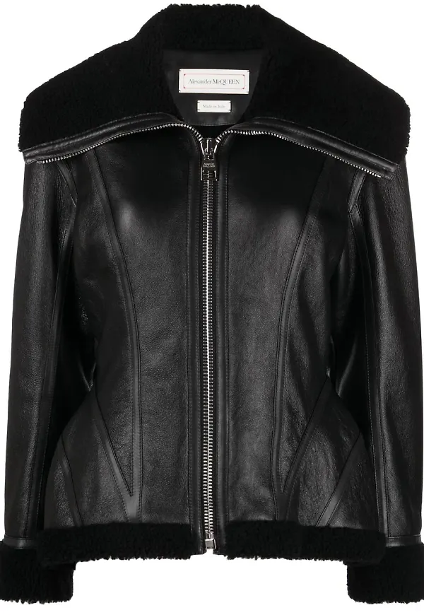Alexander McQueen jacka med dragkedja - Svart