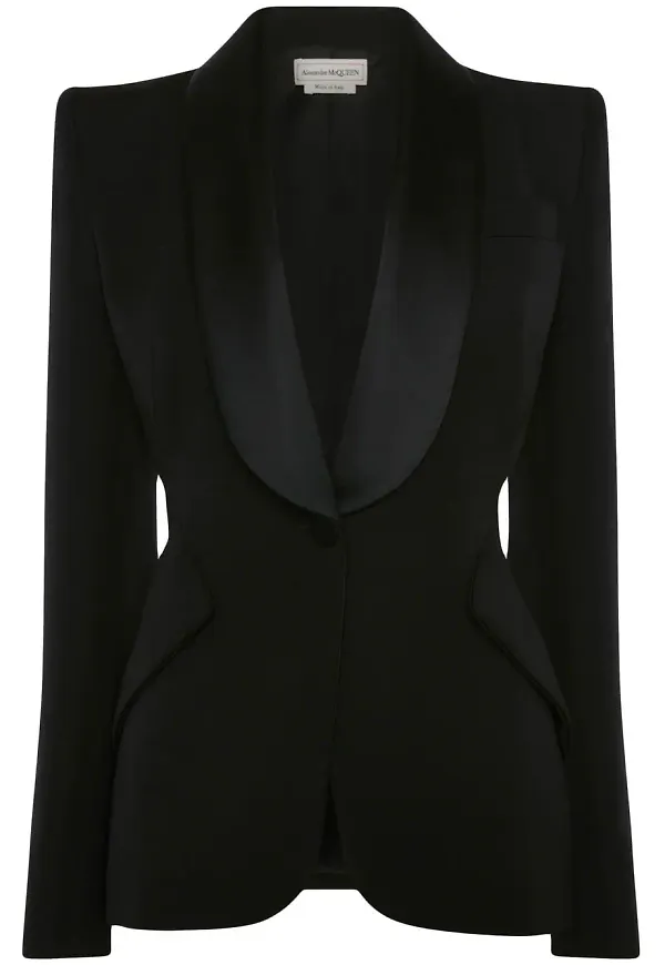 Alexander McQueen jacka med satinkant - Svart
