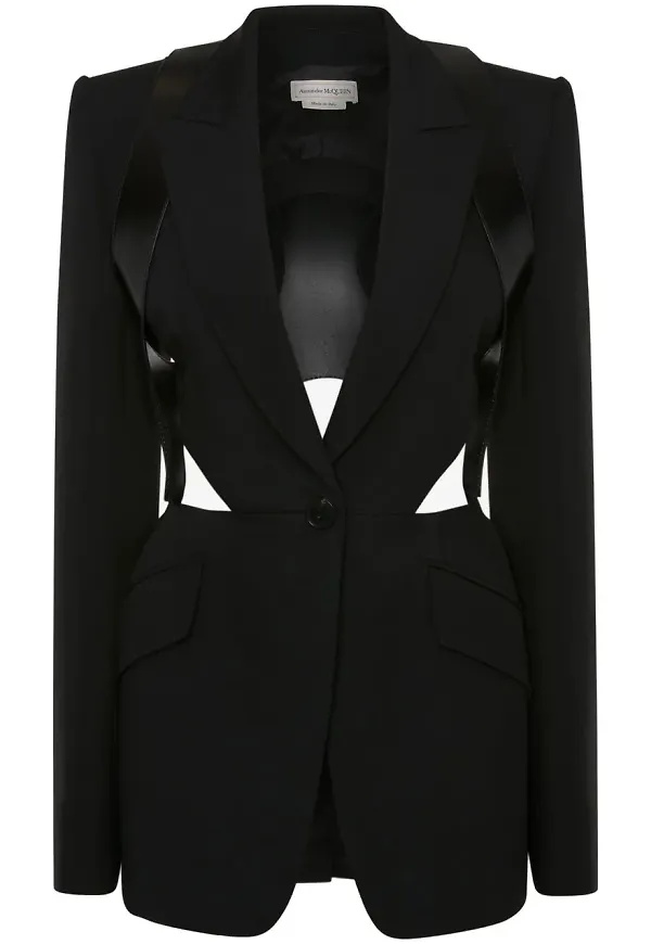 Alexander McQueen jacka med sele - Svart