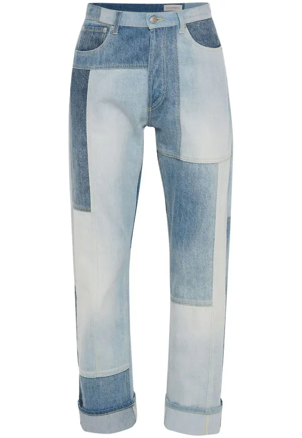 Alexander McQueen jeans med lappdesign - Blå