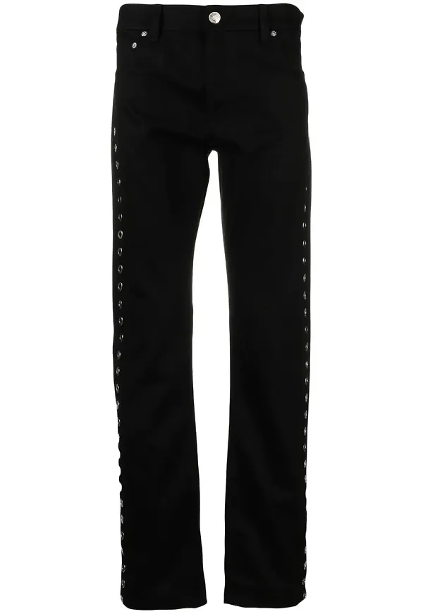 Alexander McQueen jeans med öljetter - Svart