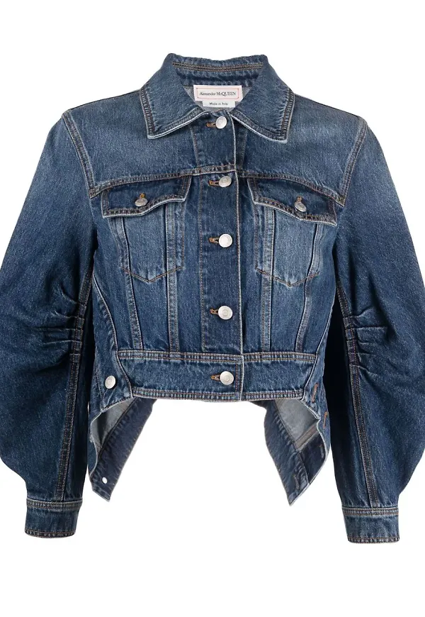 Alexander McQueen jeansjacka med kokongärm - Blå