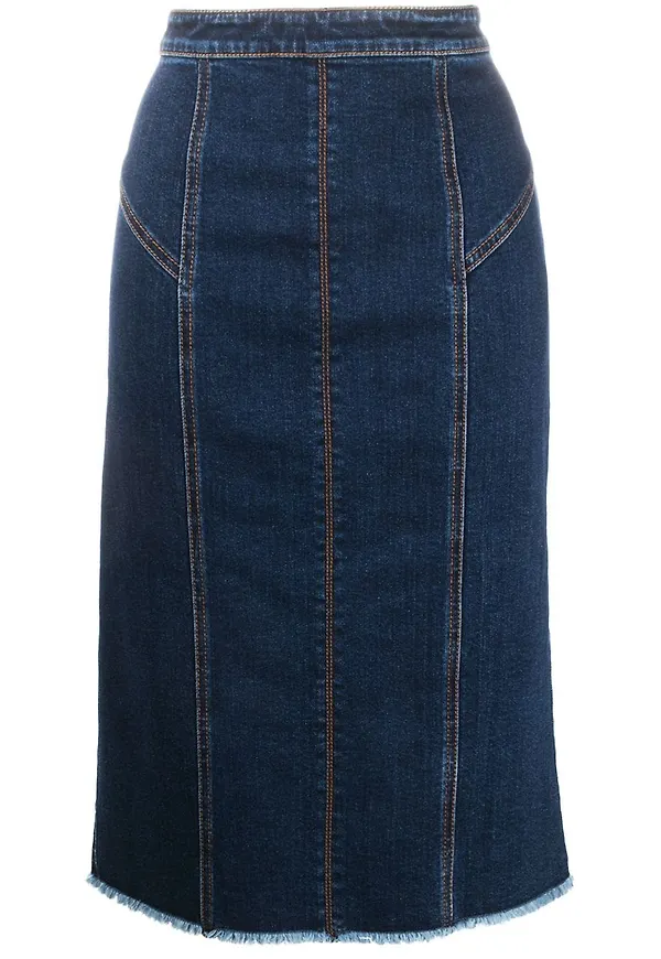 Alexander McQueen jeanskjol med panel - Blå