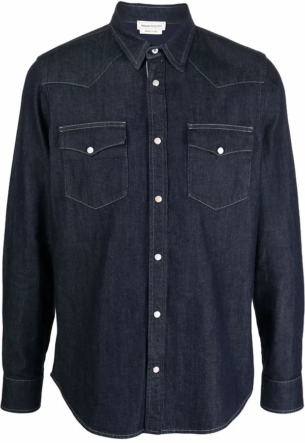 Alexander McQueen jeansskjorta - Blå