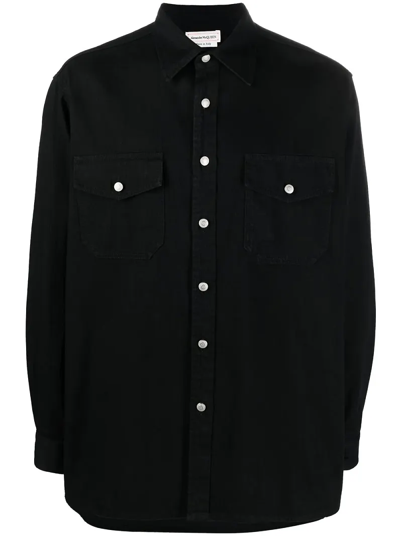 Alexander McQueen jeansskjorta i oversize-modell - Svart