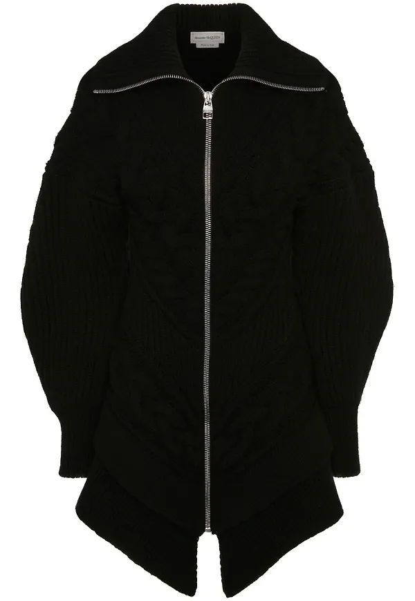 Alexander McQueen kabelstickad dragkedja - Svart