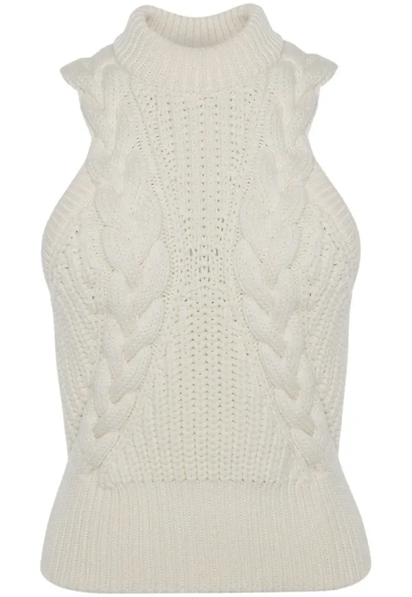 Alexander McQueen kabelstickat linne - Vit