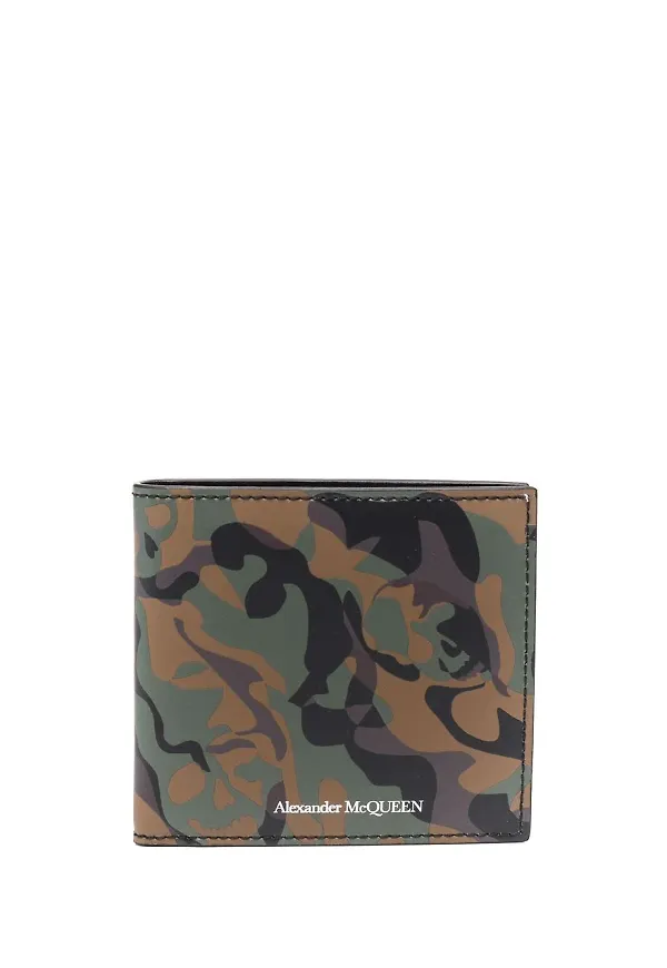 Alexander McQueen kamouflagemönstrad plånbok - Grön