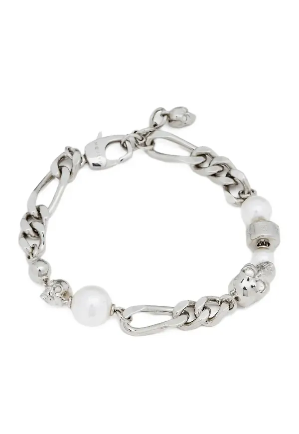 Alexander McQueen kedjearmband med dödskalle - Silverfärgad