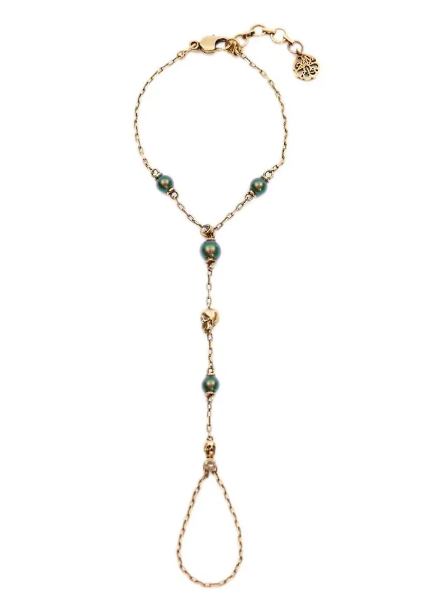 Alexander McQueen kedjearmband med dödskalle - Guldfärgad