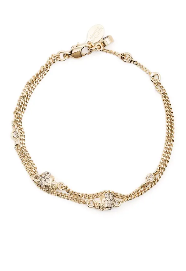 Alexander McQueen kedjearmband med dödskalle - Guldfärgad