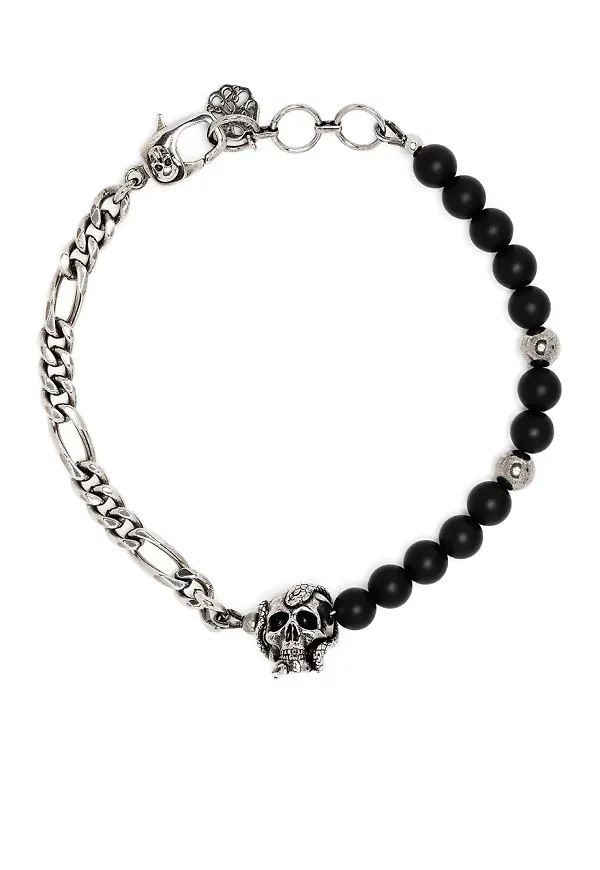 Alexander McQueen kedjearmband med dödskalle - Silverfärgad