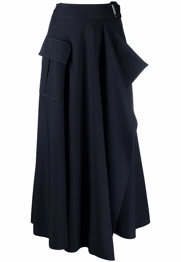 Alexander McQueen kjol med bälte - Blå