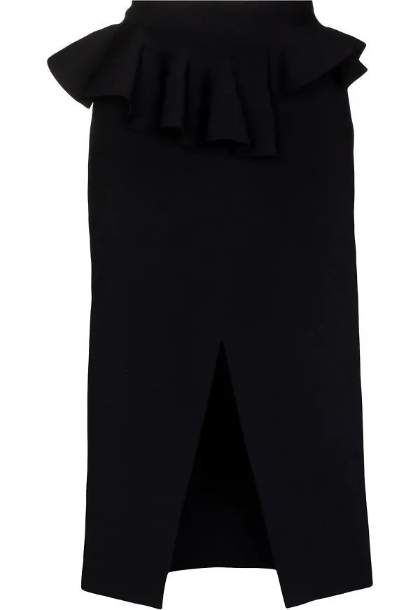 Alexander McQueen kjol med volang - Svart