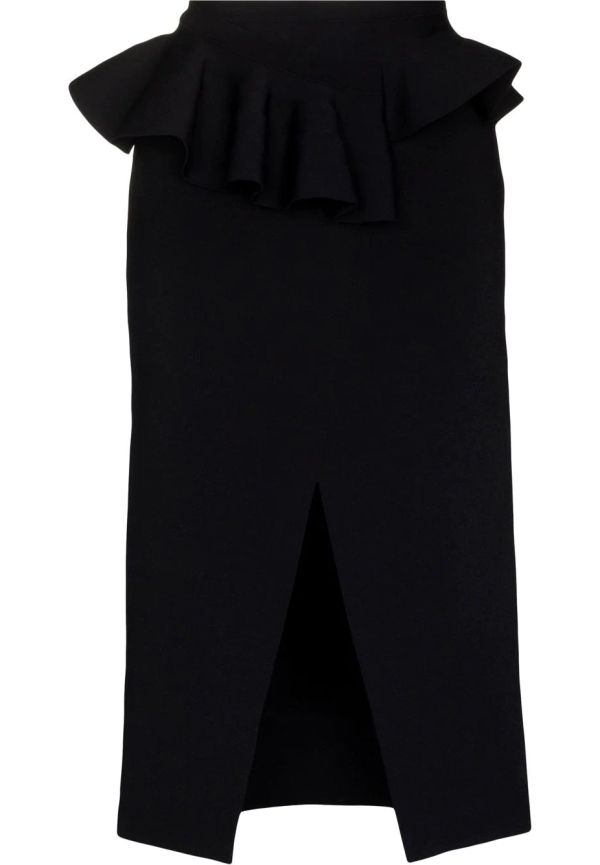 Alexander McQueen kjol med volang - Svart