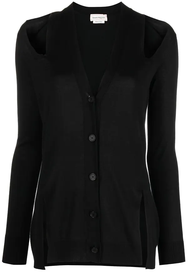 Alexander McQueen kofta med utsnitt - Svart