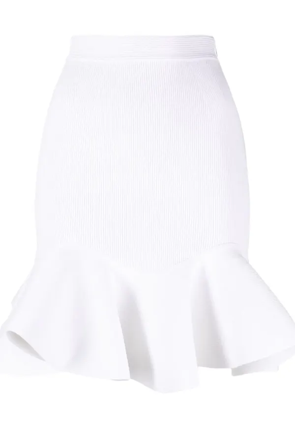 Alexander McQueen kol med volangdetalj - Vit