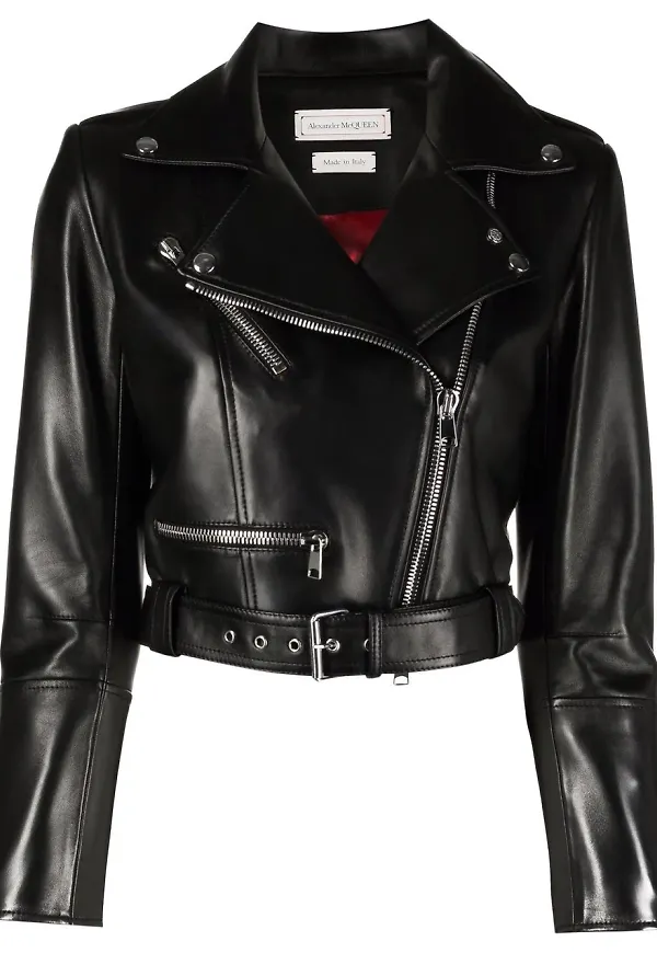 Alexander McQueen kort bikerjacka - Svart