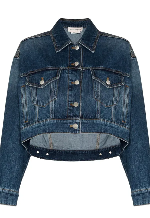 Alexander McQueen kort jeansjacka - Blå