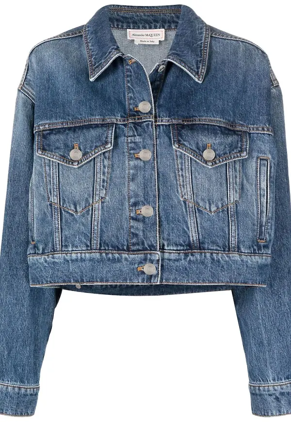 Alexander McQueen kort jeansjacka - Blå
