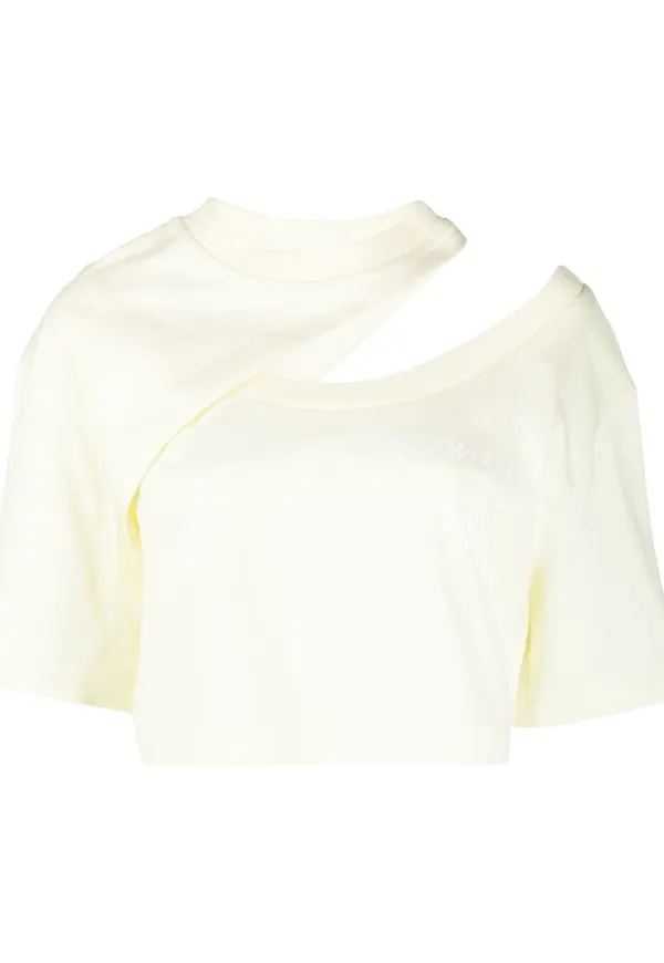Alexander McQueen kort t-shirt med logotyp - Gul