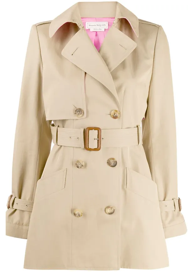 Alexander McQueen kort trenchcoat - Neutral