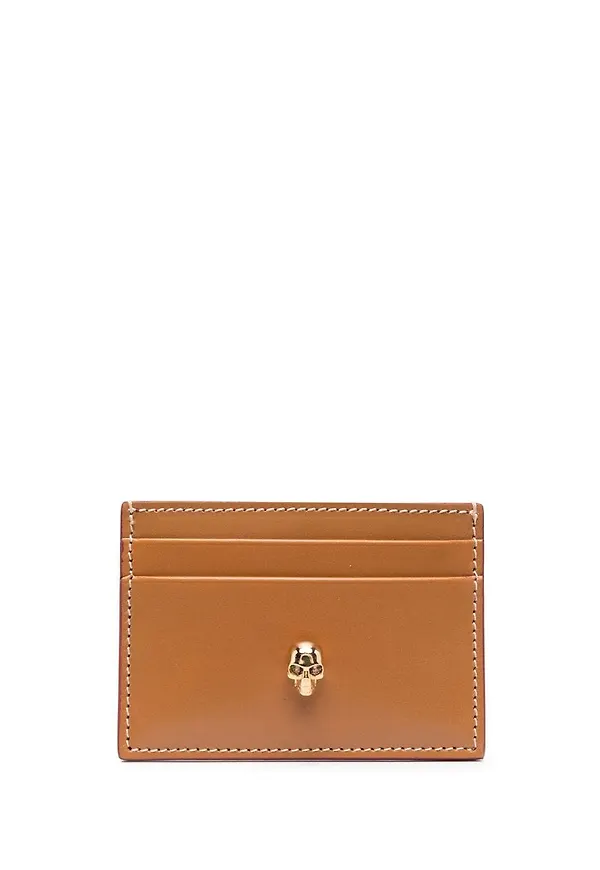 Alexander McQueen korthållare med dödskalle - Brun