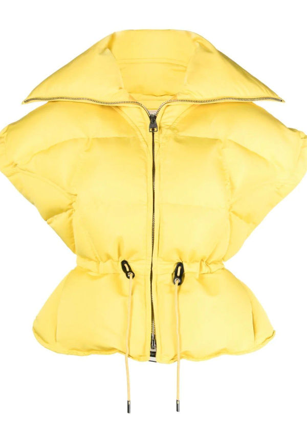 Alexander McQueen kortärmad vadderad jacka - Gul