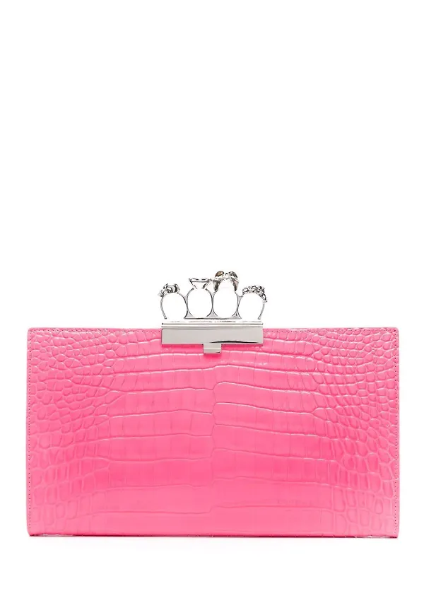 Alexander McQueen kuvertväska med dödskalle - Rosa