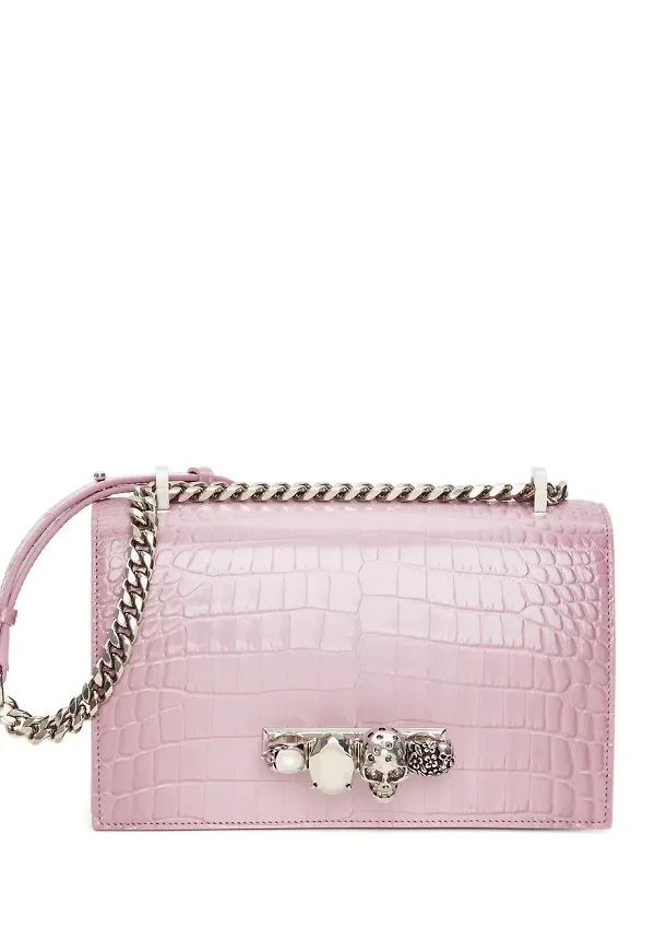 Alexander McQueen kuvertväska med dödskalle - Rosa