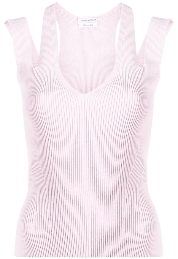 Alexander McQueen linne med utsnitt - Rosa