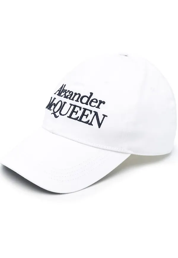 Alexander McQueen logo-embroidered baseball cap - Vit