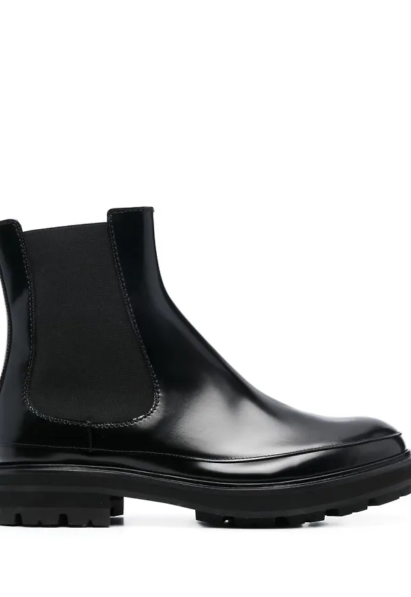 Alexander McQueen lug-sole ankle chelsea boots - Svart