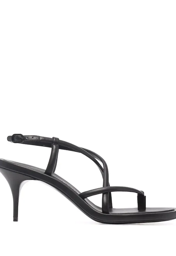 Alexander McQueen lädersandaler med remmar - Svart