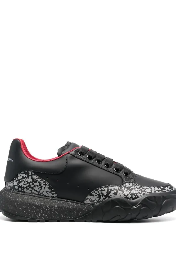 Alexander McQueen lädersneakers - Svart