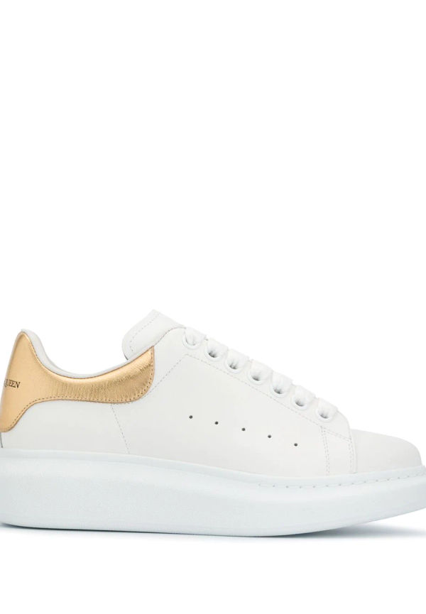 Alexander McQueen lädersneakers i oversize-modell - Vit
