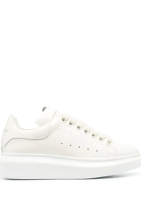 Alexander McQueen låga lädersneakers - Neutral