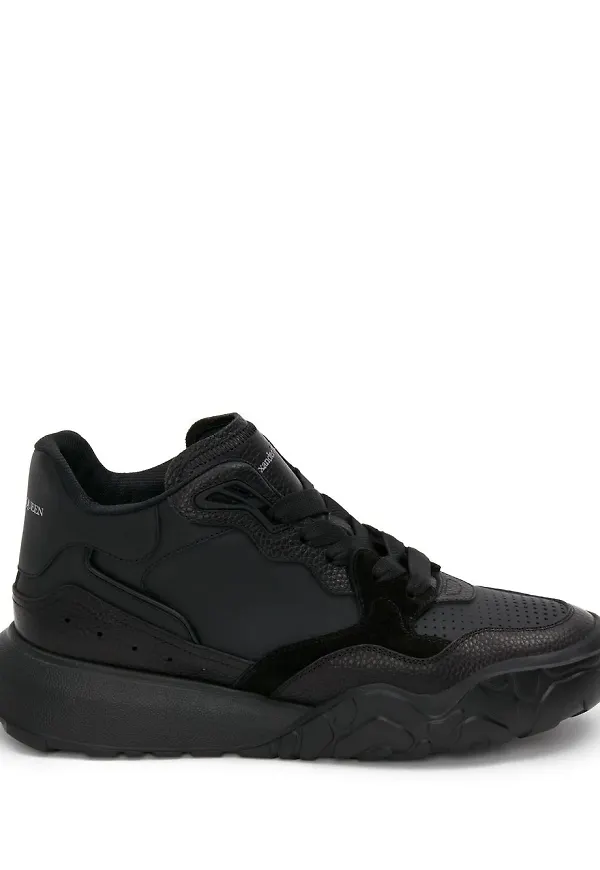 Alexander McQueen låga lädersneakers - Svart