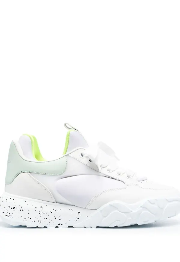 Alexander McQueen låga lädersneakers - Vit