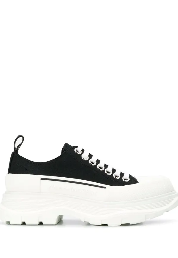 Alexander McQueen låga platåsneakers - Svart