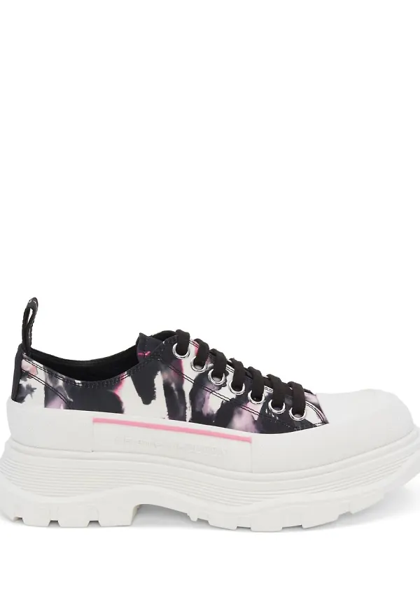 Alexander McQueen låga platåsneakers - Svart