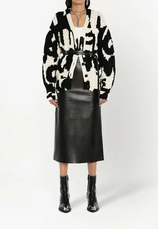 Alexander McQueen lång kofta med graffitilogotyp - Svart