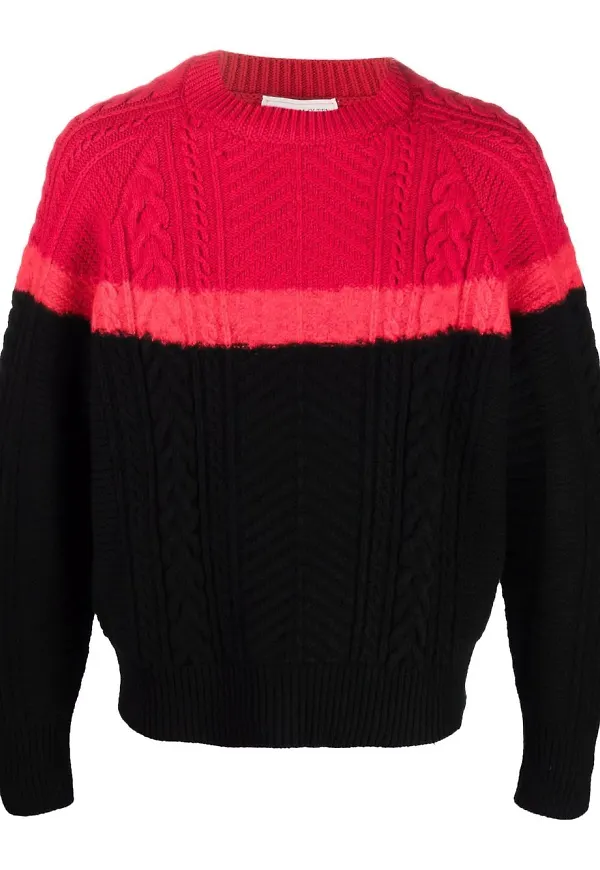 Alexander McQueen långärmad kabelstickad tröja - Svart