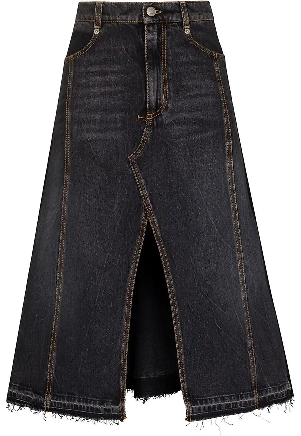 Alexander McQueen maxikjol med slits - Grå